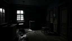 غرفة مظلمة منذ عقود مظلمة ويكون شكل الغرفة مرعب