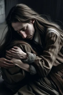 woman crying as she's hugging his dead body