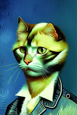 Portrait of a cat by Van Gogh