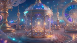 Carousels of Light, cosmic clockworks, visions, dreamy, sharp detail, HD 8K, hyper-realistic