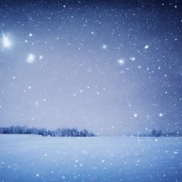 winter landscape, crystal, stars, dreamy