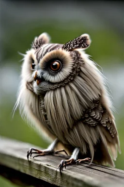 Hairy moth owl hybrid creature