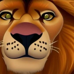 Lion King Animation OC Loca male lion triangular face shape hooked black nose tip