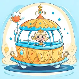 Burger is a cartoon character sitting in Cinderella's carriage