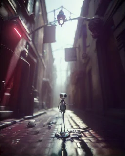 Casual street, Tim burton style, realistic photo, concept art, smooth, unreal engine 5, god lights, ray tracing, RTX, lumen lighting, ultra detail, volumetric lighting, 3d.