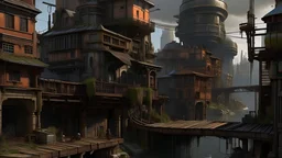 dystopian, steampunk, city, by guido borelli da caluso, 4 k, detailed, video game concept art, realistic, environment concept, artstation, cgsociety, epic scenery, cinematic lighting, award winning photograph highly detailed detailed, realistic, cinematic