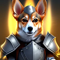 corgi wearing armor