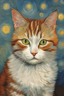 Portrait of a cat by Van Gogh