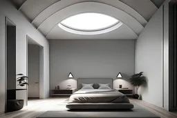 arched ceiling modern minimalist bedroom