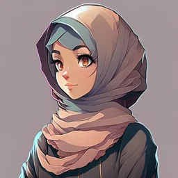 A hejab girl , vectorized , anime , 8k