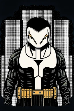 punisher sku;; in the style of Hiroshi Nagai