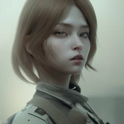 realistic female anime character, in the style of "left alive", perfect composition, beautiful detailed, intricate, insanely detailed, octane render, trending on artstation, 8 k, artistic photography, photorealistic concept art, soft, natural , volumetri,c cinemati,c perfect light, chiaroscuro, award-winning photograph, masterpiece, oil on canvas, raphael, caravaggio, greg rutkowski, beeple, beksinski, giger, nice eyes