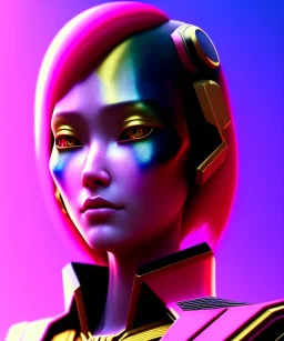 Medium Close Up Portrait, Front image. cyberpunk Asian woman, pink short hair. rabbit mask, latex suit. Red, black, gold, color. Punk style. Gradient background. Avatar image, highly detailed, concept art, smooth, unreal engine 5, god rays, ray tracing, RTX, lumen lighting, ultra detail, volumetric lighting, 3d, finely drawn, high definition, high resolution.