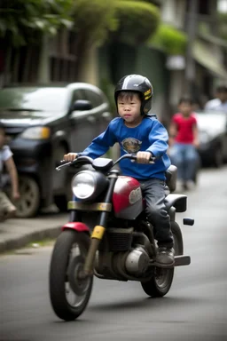 anak berangkat sekolah dikejar motor