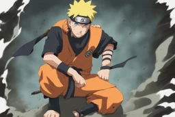 portrait of Naruto Uzumaki after a battle