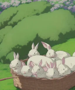 full of rabbits in a basket