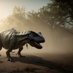 T-Rex freelander, octane render, unreal engine, backdrop light, volumetric light, hyper detailed, intricate surface detail, HD, 8k, --q 2 --v 4