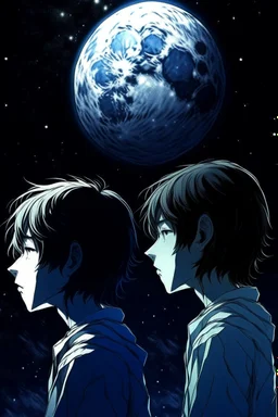 THE MOON HIDDEN SHADOWY FIGURES waking up transformation STYLE OF HIROKU OGAI