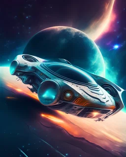 futuristic car in space