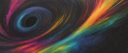 colorful, rainbow, A visually striking and abstract representation of the void and a black hole, utilizing dark hues and dynamic shapes to evoke the enigmatic and powerful aspects of cosmic emptiness, (visually striking abstract representation:1.4), (the void and black hole:1.5), (dark hues and dynamic shapes:1.3), (expressive and cosmic ambiance:1.2), drawing inspiration from abstract interpretations of the cosmic void and black hole phenomena