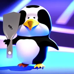 pengu from tft holding a spatula