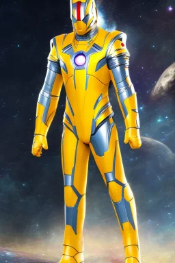 Cosmic super hero, cosmos wepon , yellow costume,4k image, full body man