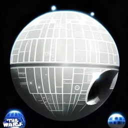 embossed Star Wars death star Logo