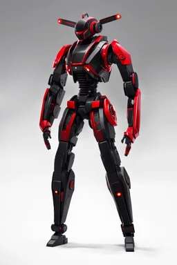 Sci-Fi, Large Mechainal Robot Red and Black, Space, Magic, Dangerous