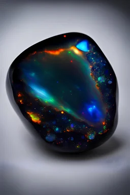 inside a black opal stone