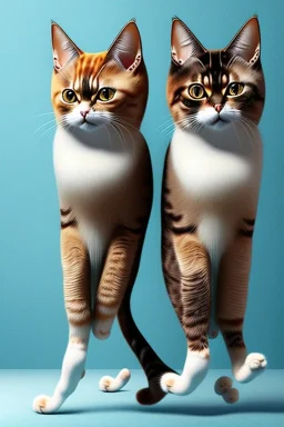 Sick unnatural looking cats. Extra legs, extra heads.