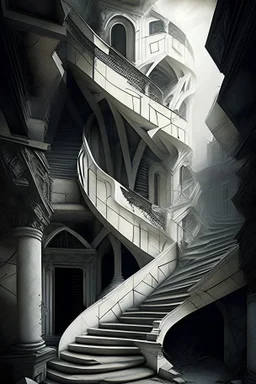 tavern dystopian rich stairs entrence building white