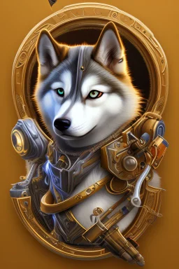 steampunk husky gamer logo tambs