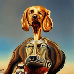 Trump as almost no percent dog. Painted by dali