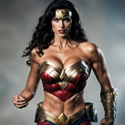 Wonder Woman wearing a Wonder Bra.