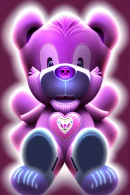 a giant purple care bear