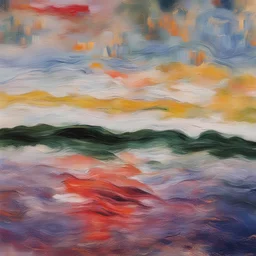 an abstraction with small paint strokes like Claude Monet's