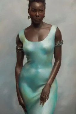 Full body portrait, painting, medium shot lady Taqwacore