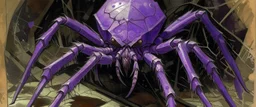 A purple undead elemental spider painted by Frank Lloyd Wright