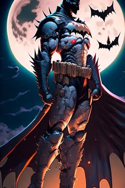 a cyber samurai batman standing in front of a full moon, masayoshi suto and artgerm, artgerm and genzoman, batman mecha, as seen on artgerm, batman beyond, featured on artgerm, artgerm comic, artgerm greg rutkowski _ greg, style of artgerm, artgerm and ben lo and mucha