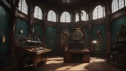 High-end state-of-the-art STEAMPUNK aesthetics flawless, a white Rabbit painter, scientific lab castle, close-up shot, realistic, hard light chiaroscuro, realistic,Highest quality telescopic Zeiss Zoom lens, supreme cinematic-quality photography,walnut wood green clothes blue, Art Nouveau-visuals,Vintage style Octane Render 3D technology,hyperrealism photography,(UHD) high-quality cinematic character render,Insanely detailed close-ups capturing beautiful complexity