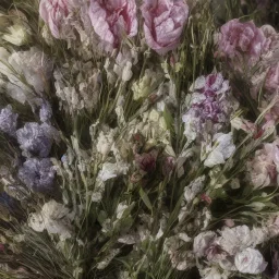 close up photo of different withered flowers, soft light, 100mm lens, f / 2.8 , unreal engine 5.1, ultra high resolution, photorealistic, ultra high detail, octane render, beautiful