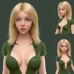 Luanne is petite and shapely with chest-length blonde hair.She’s often considered a particularly beautiful young woman with rather large breasts. She has large eyes, full lips, and stands at 5'4". Luanne's usual outfit is a green crop top that exposes her midriff and tight, knee length, orange palazzo shorts. She also is seen wearing a tight orange shirt and mid-blue jeans with a brown belt.