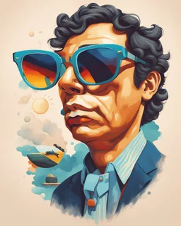 Gustavo Petro Art illustration sunglasses