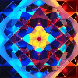 a random color metallic 4d Tesseract ,inside a 4d orange Tesseract rotating cube in a four dimension environment