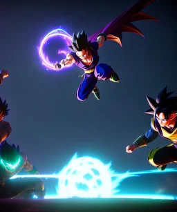 Dragon ball Z characters ,midjourney style, 8k, photorealistic, cinematic lighting, dramatic, atmosphereric,