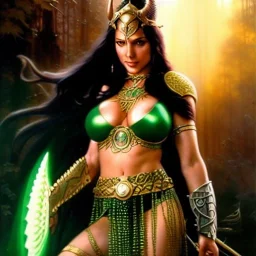 portrait 'beautiful Sexy Busty Dejah Thoris',braided long hair,horned helmet, celtic tattoed,crystal clear green eyes,painting by gaston bussiere, greg rutkowski, yoji shinkawa, yoshitaka amano, tsutomu nihei, donato giancola, tim hildebrandt, oil on canvas, cinematic composition, extreme detail,fit full head inside picture,32k