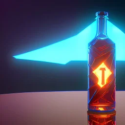 A digital message in a glass bottle. The message is the creation of artificial intelligence.