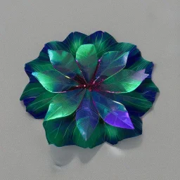 transparent multicolor crystal rose leaf