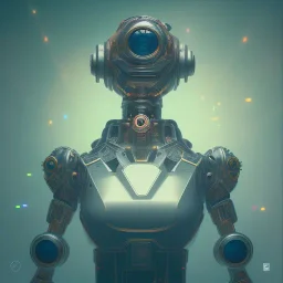 composition,portrait painting of a steampunk robot,steampunk center, ultra realistic, concept art, intricate details, eerie highly detailed, shiny, smooth, studio quality, octane render, Surrealism, Triadic colour scheme,glow-stick, ambient lighting,nightclub lighting, polaroid, 100mm, --ar 1:1 --v4