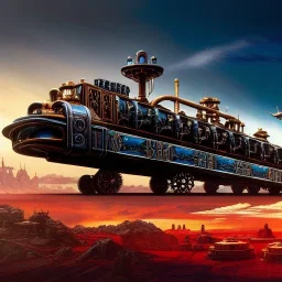 fullbody Drawing of 'sketch of steampunk Vehicles as in the movie mortal engines(2018)',intricate detail,andrea bonelli,Kilian Eng,Ohrai,evan lee,Aleksandr Sidelnikov,KyuYong Eom,three quarters frontal aerial view,toned colors,32k